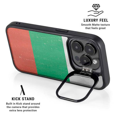 Bulgarian Flag Distressed iPhone 14 Pro Max Kickstand Case